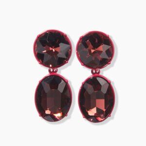 Faceted Crystal Drop Earrings Quantity:1 Color:CURRANT Size:One Size